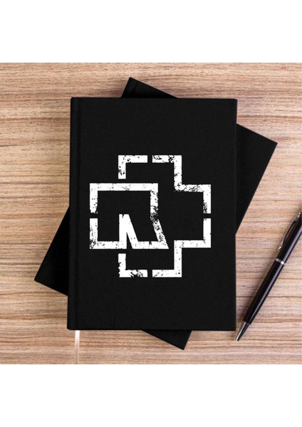 Rammstein Classic Distorted Siyah Kanvas Defter Çizgisiz