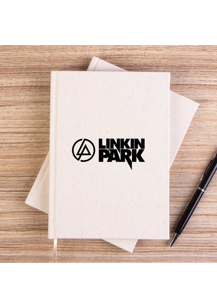 Linkin Park Logo And Text Çizgisiz Kanvas Defter Çizgisiz