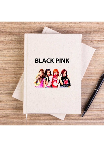 Blackpink Black Çizgisiz Kanvas Defter Çizgisiz