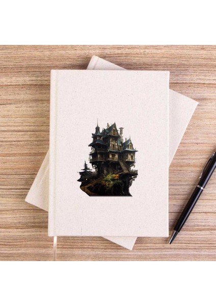 Castle In The Forest Çizgisiz Kanvas Defter Çizgisiz