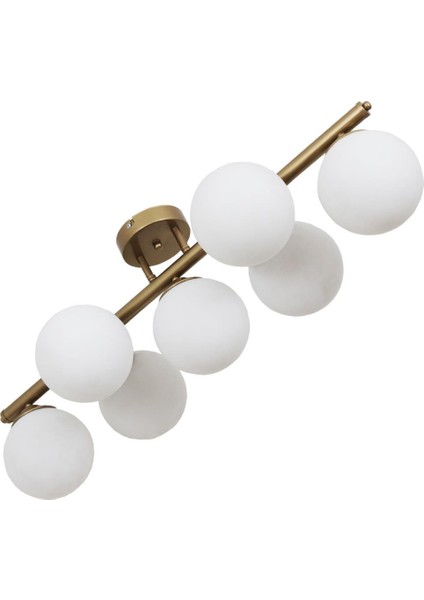 Mehir 7 Li Eskitme Plafonyer Beyaz Camlı Avize Dekoratif Tasarım Yatak Odası Mutfak Salon Avize fırsatları