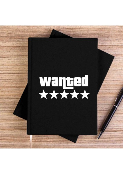 Wanted White Siyah Çizgisiz Kanvas Defter Çizgisiz