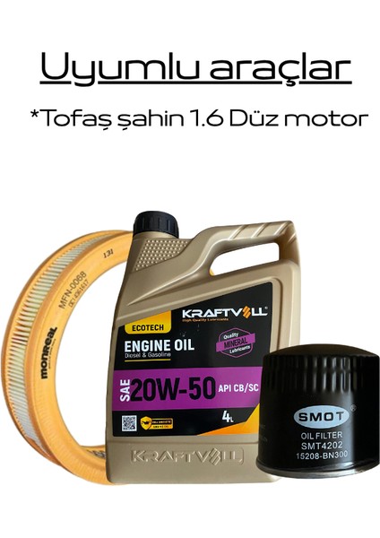 Tofaş Şahin 1.6 Düz Motor Periyodik Yağ Bakım Seti fiyatları