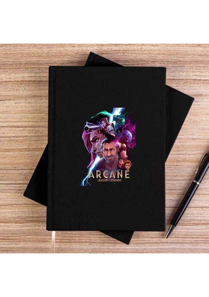 Arcane Siyah Çizgisiz Kanvas Defter Çizgisiz