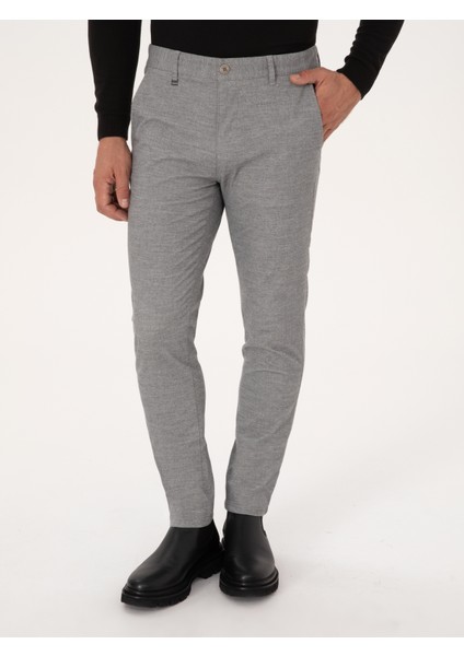 Erkek Gri Slim Fit Kanvas Pantolon 50308714-VR024 fiyatları