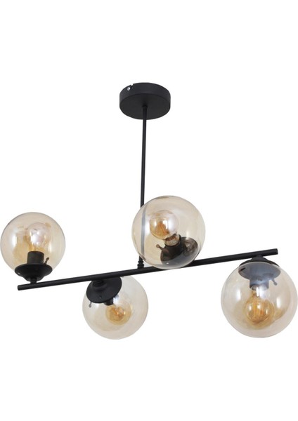 Bartın 4 Lü Siyah Avize Bal Camlı Dekoratif Tasarım Yatak Odası Mutfak Salon Avize fiyatları