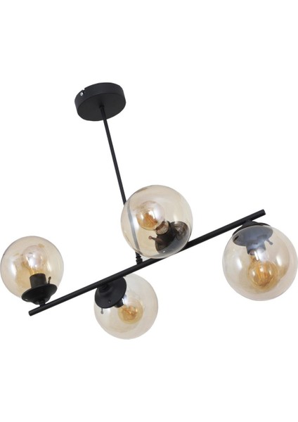 Bartın 4 Lü Siyah Avize Bal Camlı Dekoratif Tasarım Yatak Odası Mutfak Salon Avize modelleri