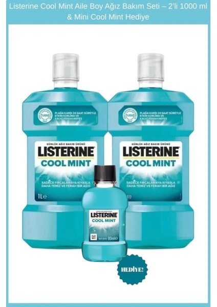 Cool Mint Aile Boy Ağız Bakım Seti – 2’li 1000 ml & Mini Cool Mint Hediye