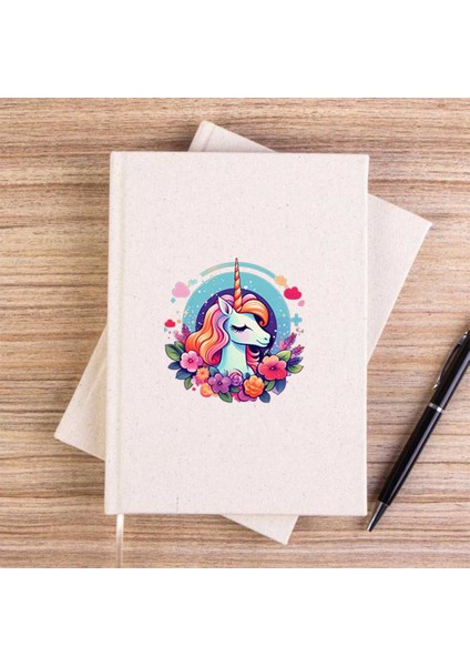 Charming Unicorn Çizgisiz Kanvas Defter Çizgisiz