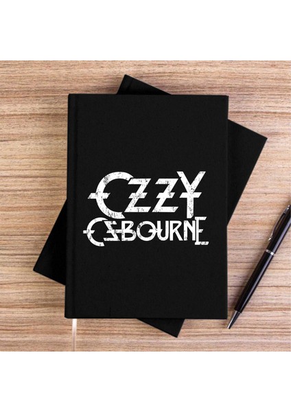 Ozzy Osbourne Logo Siyah Kanvas Defter Çizgisiz