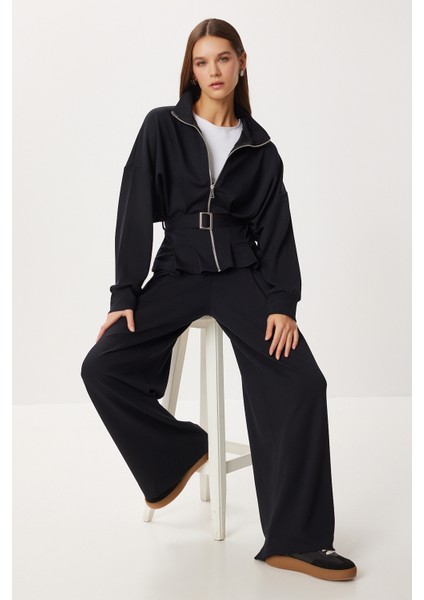 Kemerli Alt-Üst Modal Takım LBY0024 Siyah