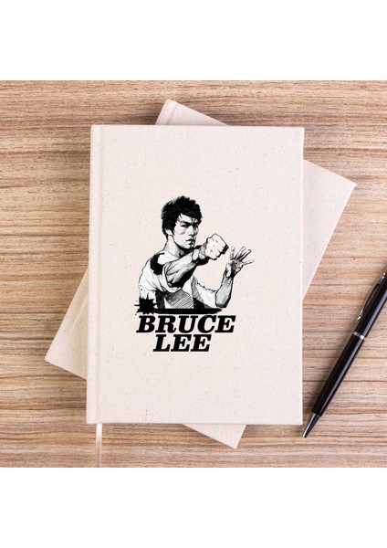 Bruce Lee Portre Çizgisiz Kanvas Defter Çizgisiz