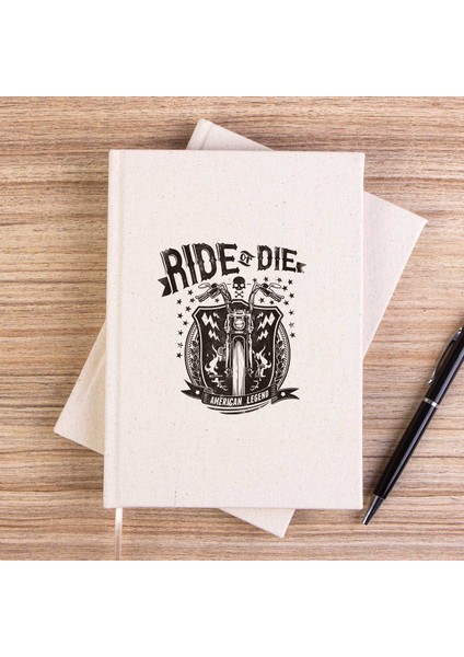 Ride Die Siluet Çizgisiz Kanvas Defter Çizgisiz