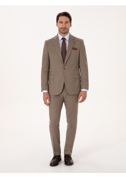 Erkek Camel Slim Fit Kumaş Pantolon 50310020-VR015