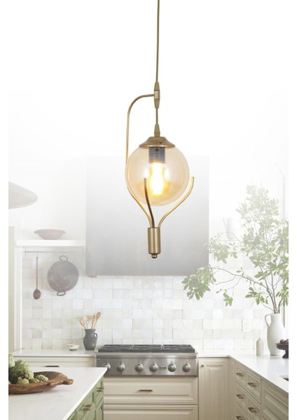 Pesto Tekli Eskitme Avize-Bal Camlı Dekoratif Tasarım Yatak Odası Mutfak Salon Avize