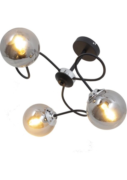 Renas 3 Lü Siyah Avize-Füme Camlı Dekoratif Tasarım Yatak Odası Mutfak Salon Avize fiyatları