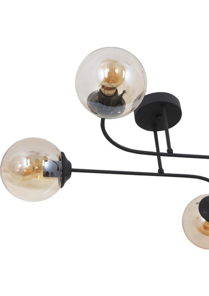 Capri 4 Lü Siyah Avize Bal Camlı Dekoratif Tasarım Yatak Odası Mutfak Salon Avize modelleri