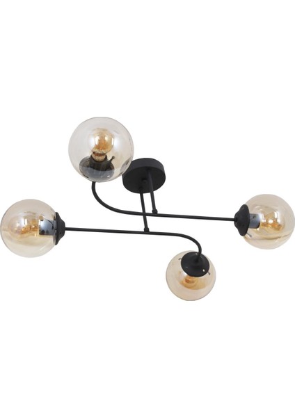 Capri 4 Lü Siyah Avize Bal Camlı Dekoratif Tasarım Yatak Odası Mutfak Salon Avize fırsatları