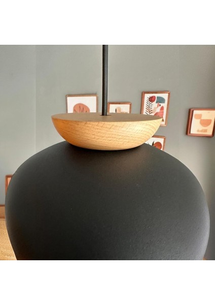 Yimpi Siyah Avize Ahşap Tekli Sarkıt Salon Kuaför Cafe Dekoratif Aydınlatma Pastane fiyatları