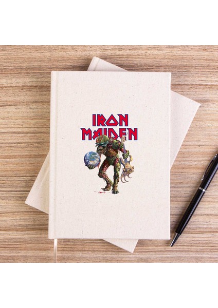 Iron Maiden Monster Guitarist Çizgisiz Kanvas Defter Çizgisiz