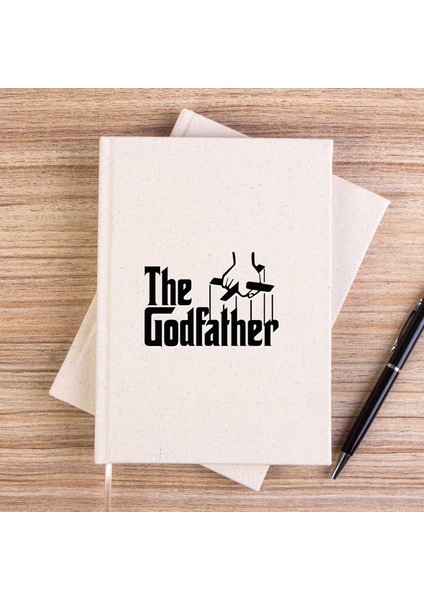 The Godfather Black Text Çizgisiz Kanvas Defter Çizgisiz
