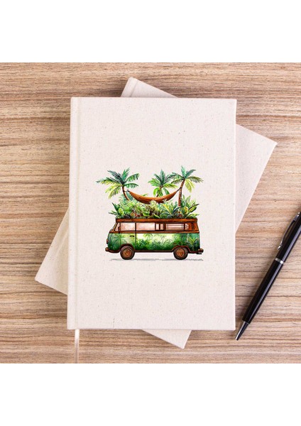 Volkswagen Jungle Van Çizgisiz Kanvas Defter Çizgisiz