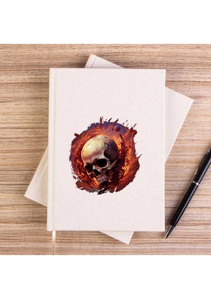 Skull Planet Çizgisiz Kanvas Defter Çizgisiz