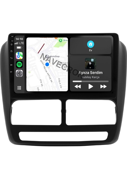 Fıat Doblo D3 2010-15 10" Uyumlu Android Multimedia Gerçek 4/64 Kablosuz Carplay Geri Görüş Kameralı