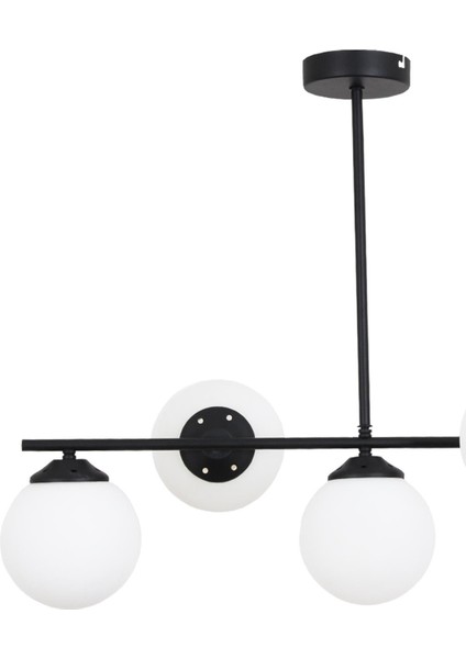 Modena 5 Li Siyah Avize-Beyaz Camlı Dekoratif Tasarım Yatak Odası Mutfak Salon Avize fırsatları