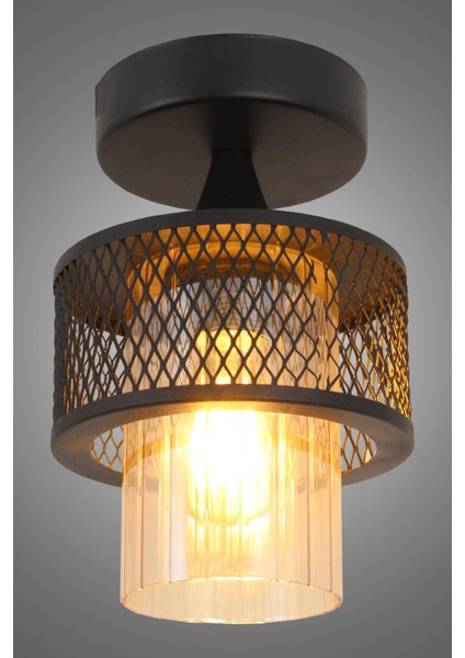 Mario Tekli Siyah Avize Boru Cam Dekoratif Tasarım Modern Yatak Odası Salon Hol Mutfak Avize modelleri