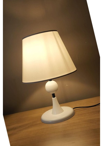 Maya Beyaz Ayaklı Abajur Masa Lambası Krem Şapka Salon Yatak Odası Abajur fiyatları