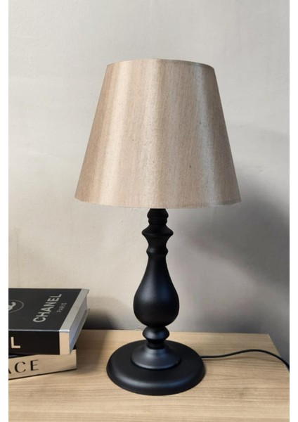 Asyo Siyah Ayaklı Abajur Masa Lambası Parlak Kahve Şapka Salon Yatak Odası Abajur fiyatları