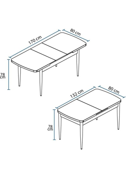 Lamina Serisi Mdf 80X132 Ahşap Ayaklı Masa modelleri