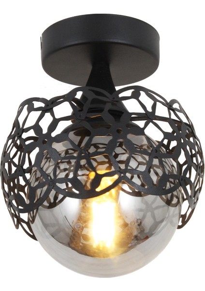 Alonso Tekli Siyah Avize Füme Cam Dekoratif Tasarım Modern Yatak Odası Salon Hol Mutfak Avize fiyatları