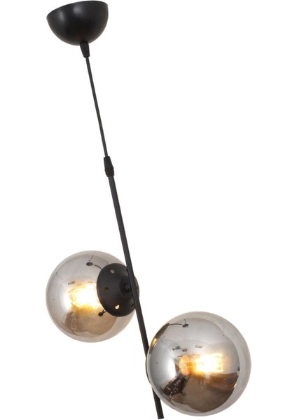 Ladin 2 Li Siyah Avize Füme Camlı Yatak Odası Salon Mutfak Hol Avize fiyatları