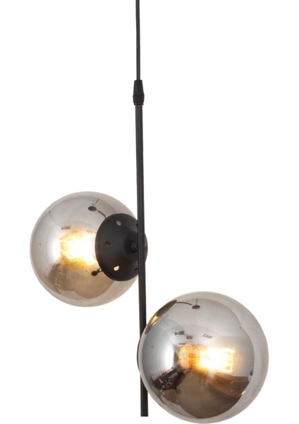 Ladin 2 Li Siyah Avize Füme Camlı Yatak Odası Salon Mutfak Hol Avize fırsatları