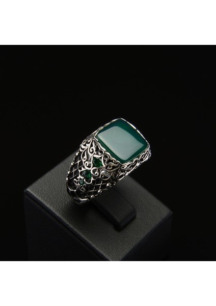 735 Zümrüt Zirkon Gümüş Yüzük modelleri