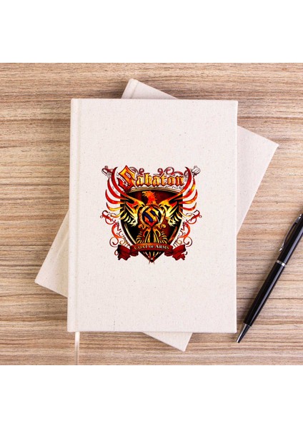 Sabaton Coat Of Arms Siyah Kanvas Defter Çizgisiz