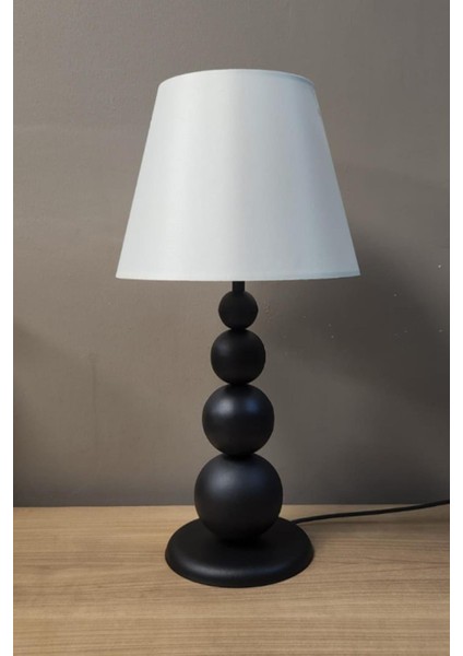 Misu Siyah Ayaklı Abajur Masa Lambası Krem Şapka Salon Yatak Odası Abajur fiyatları