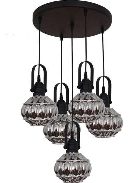 Narin 5 Li Siyah Tepsili Sarkıt Avize Yatak Odası Mutfak Salon Avize fırsatları