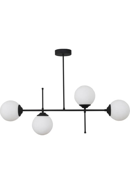 Darvin 4 Lü Siyah Avize Beyaz Camlı Yatak Odası Mutfak Salon Avize fiyatları