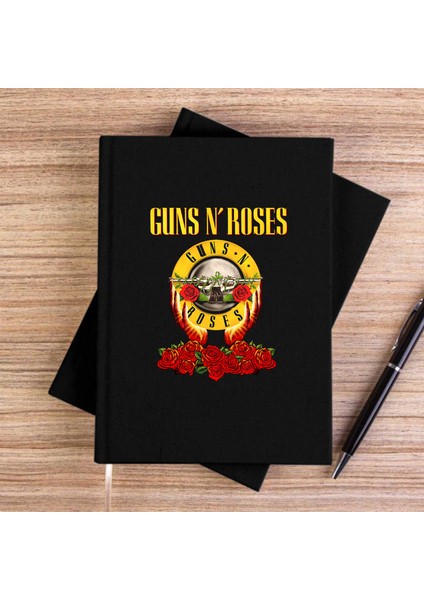 Guns N Roses Hands And Light Siyah Çizgisiz Kanvas Defter Çizgisiz