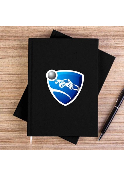 Rocket League Amblem Siyah Çizgisiz Kanvas Defter Çizgisiz