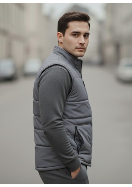 Erkek Içi Polarlı Gri Yelek,su Geçirmez 4cepli Yelek fiyatları
