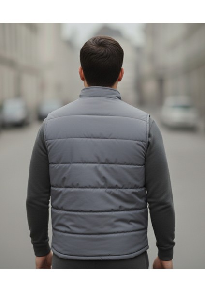 Erkek Içi Polarlı Gri Yelek,su Geçirmez 4cepli Yelek modelleri