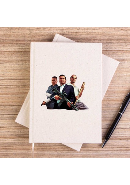 Gta Assassin Business Mans Çizgisiz Kanvas Defter Çizgisiz