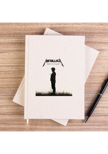 Metallica Master Of Puppets Metal Soldier Çizgisiz Kanvas Defter Çizgisiz