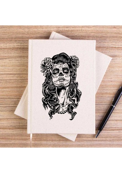 La Calavera Catrina Çizgisiz Kanvas Defter Çizgisiz