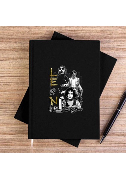 Leon Siyah Çizgisiz Kanvas Defter Çizgisiz
