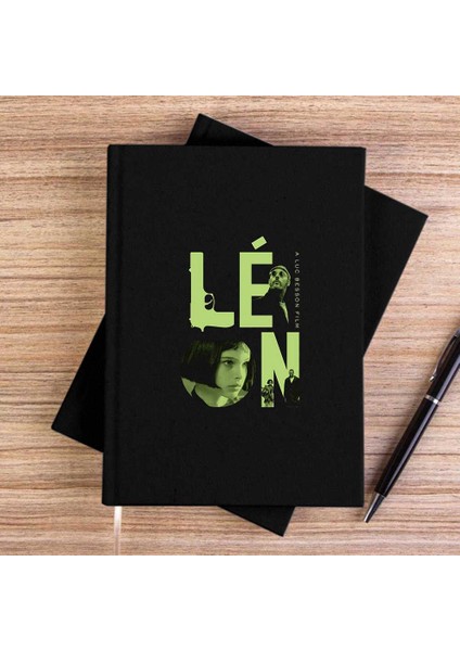 Leon Film Siyah Çizgisiz Kanvas Defter Çizgisiz